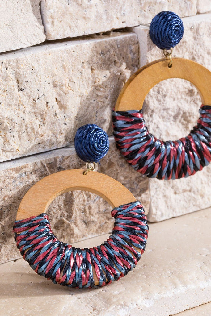 Thread Wrap Circle Earrings - 260 Broadway Boutique