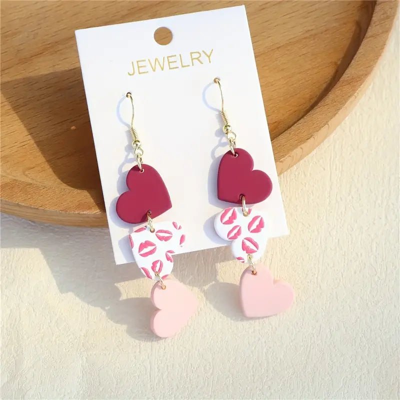 Three Heart Dangle Earrings - 260 Broadway Boutique