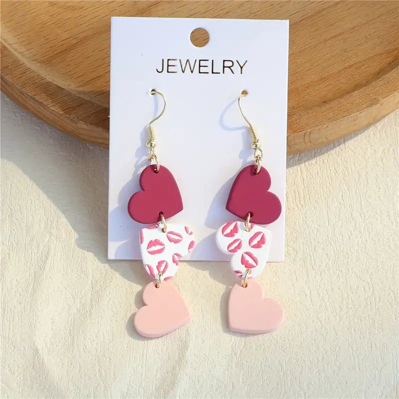 Three Heart Dangle Earrings - 260 Broadway Boutique