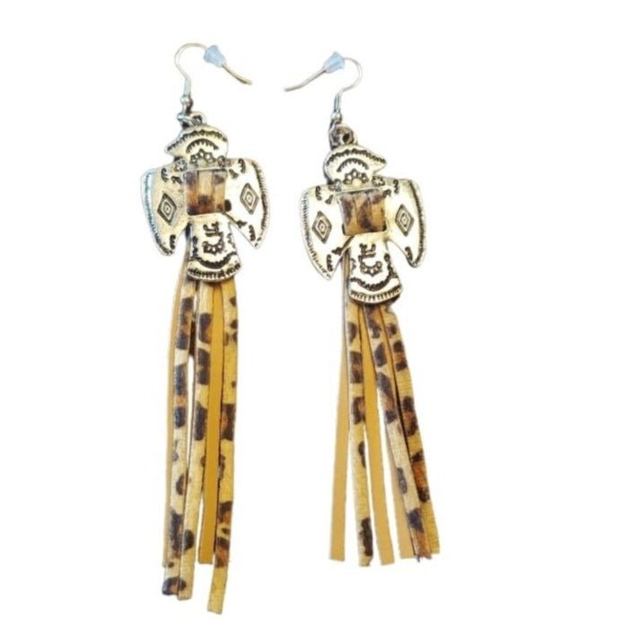 Thunderbird Leopard Tassel Earrings - 260 Broadway Boutique