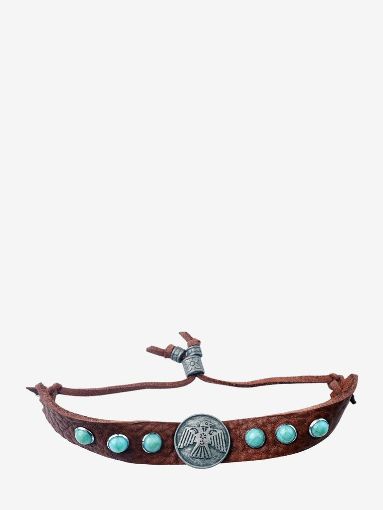 Thunderbird Nickel Turquoise Stone Leather Bracelet - 260 Broadway Boutique