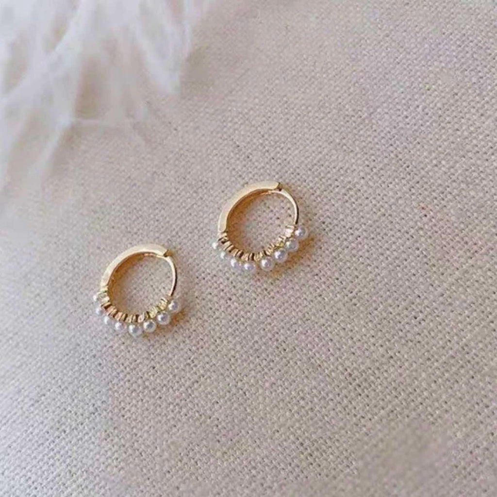 Tiny Pearl Hoops - 260 Broadway Boutique