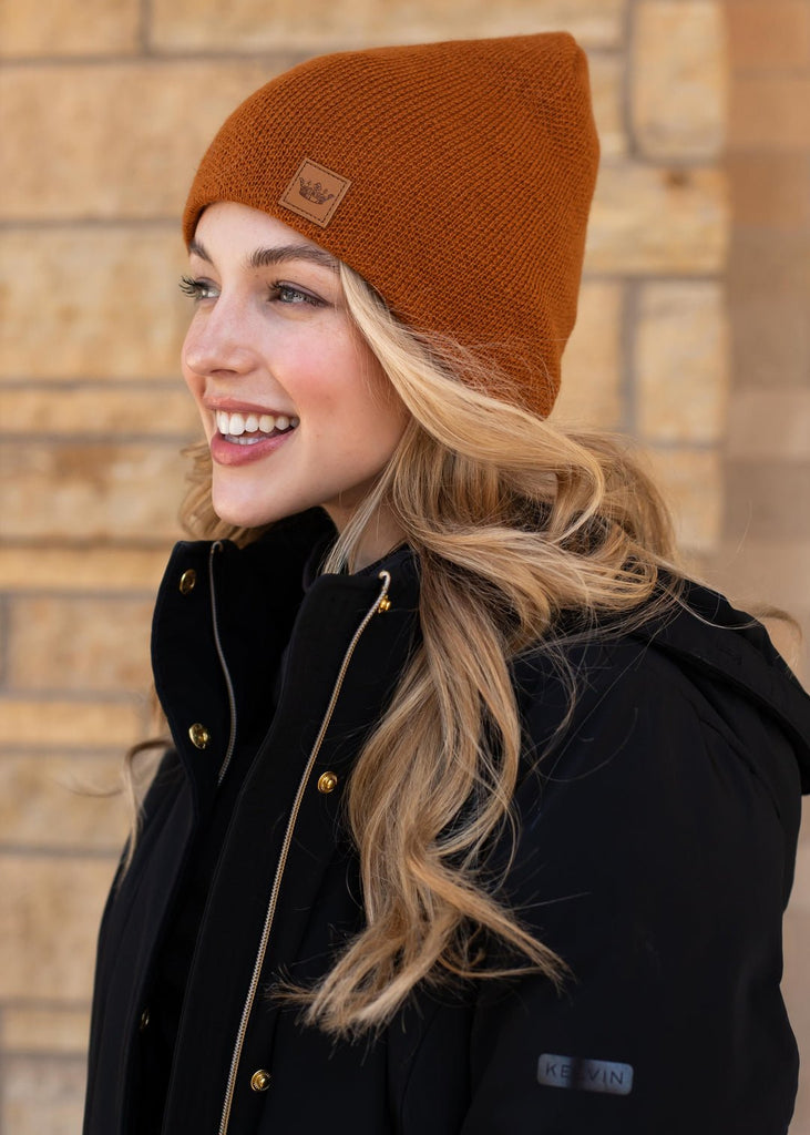 Tobacco Slouchy Knit Beanie - 260 Broadway Boutique