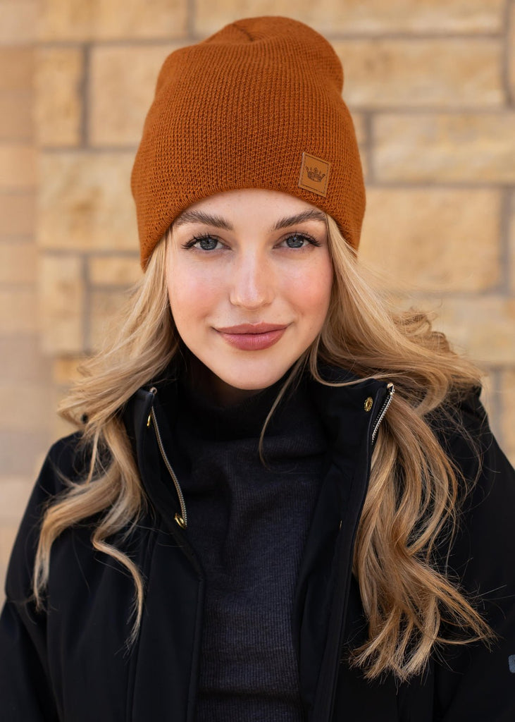 Tobacco Slouchy Knit Beanie - 260 Broadway Boutique