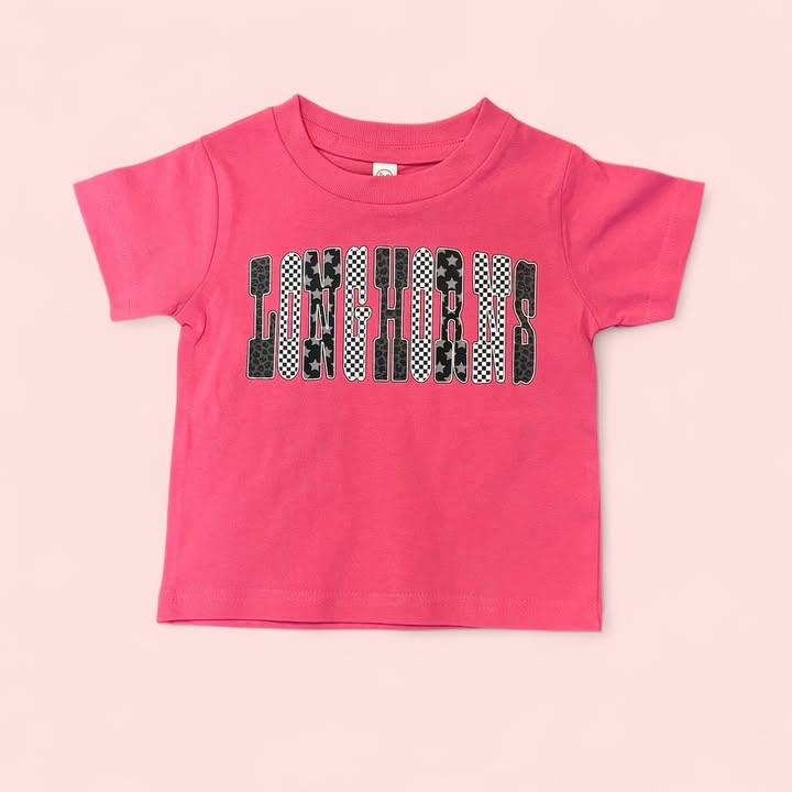 TODDLERS Longhorn Checkered Tee - 260 Broadway Boutique