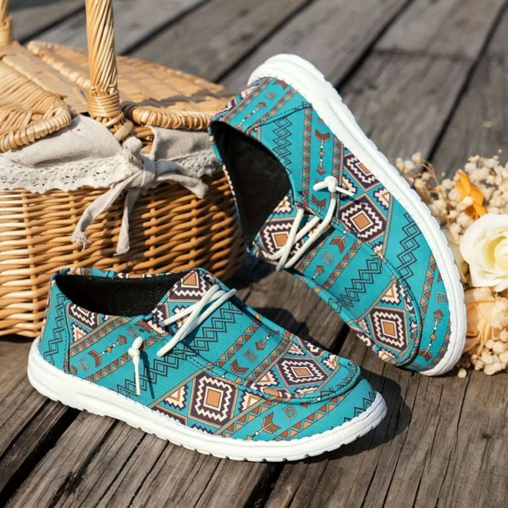 Tribal Print Slip On Shoes - 260 Broadway Boutique