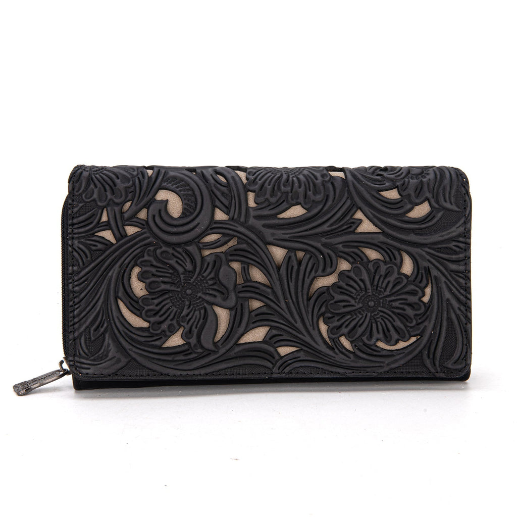 Trinity Ranch Floral Tooled Collection Wallet - 260 Broadway Boutique