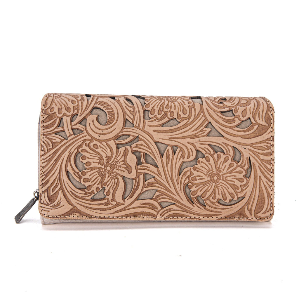 Trinity Ranch Floral Tooled Collection Wallet - 260 Broadway Boutique