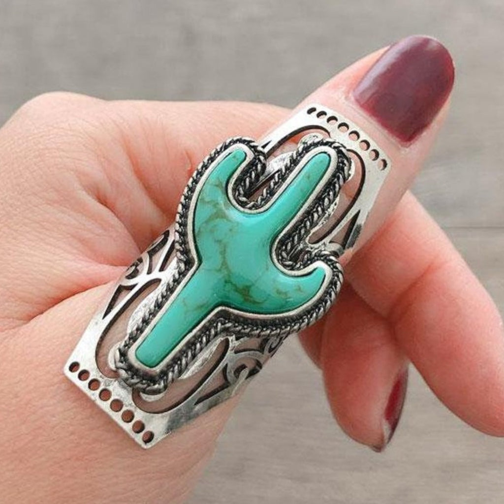 Turquoise Cross Adjustable Ring - 260 Broadway Boutique