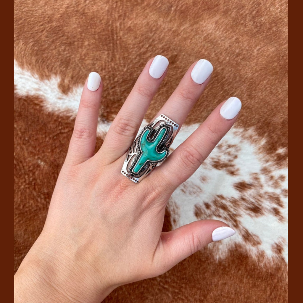 Turquoise Cross Adjustable Ring - 260 Broadway Boutique