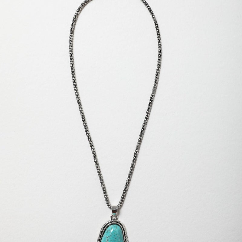 Turquoise Drop Pendant Necklace - 260 Broadway Boutique