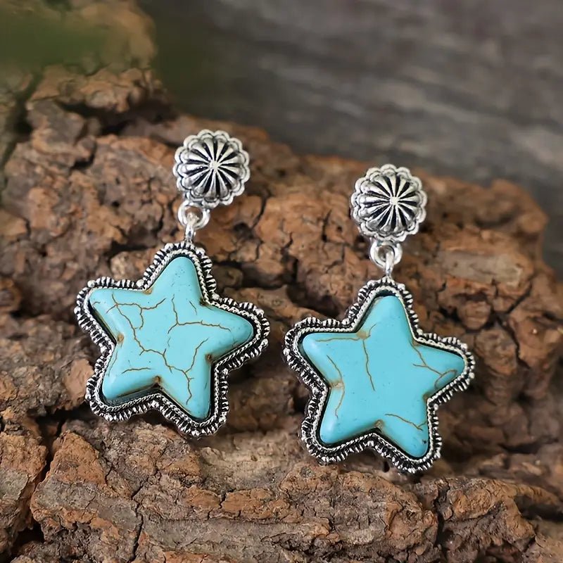 Turquoise Star Stud Earrings - 260 Broadway Boutique