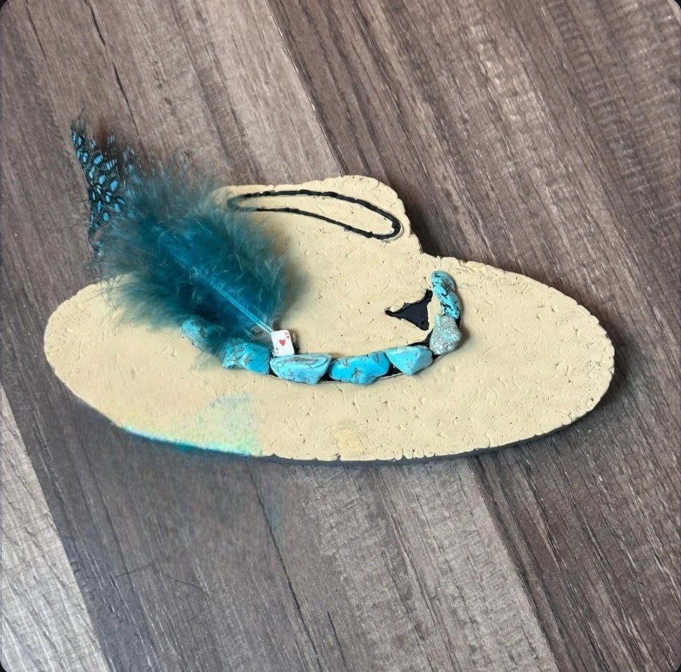 Turquoise Wide Brim Hat Freshie(Multiple Scents) - 260 Broadway Boutique