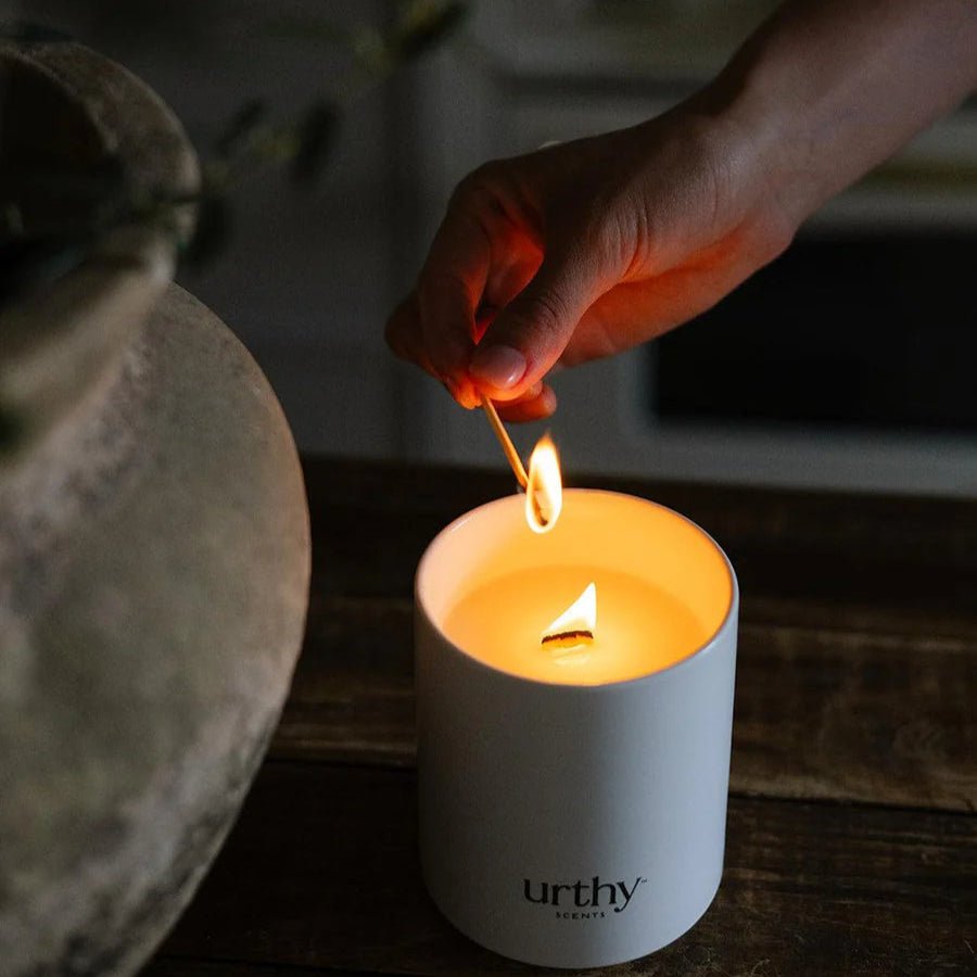 Urthy 14 oz candle // Scent is PURE SOLEIL // - 260 Broadway Boutique