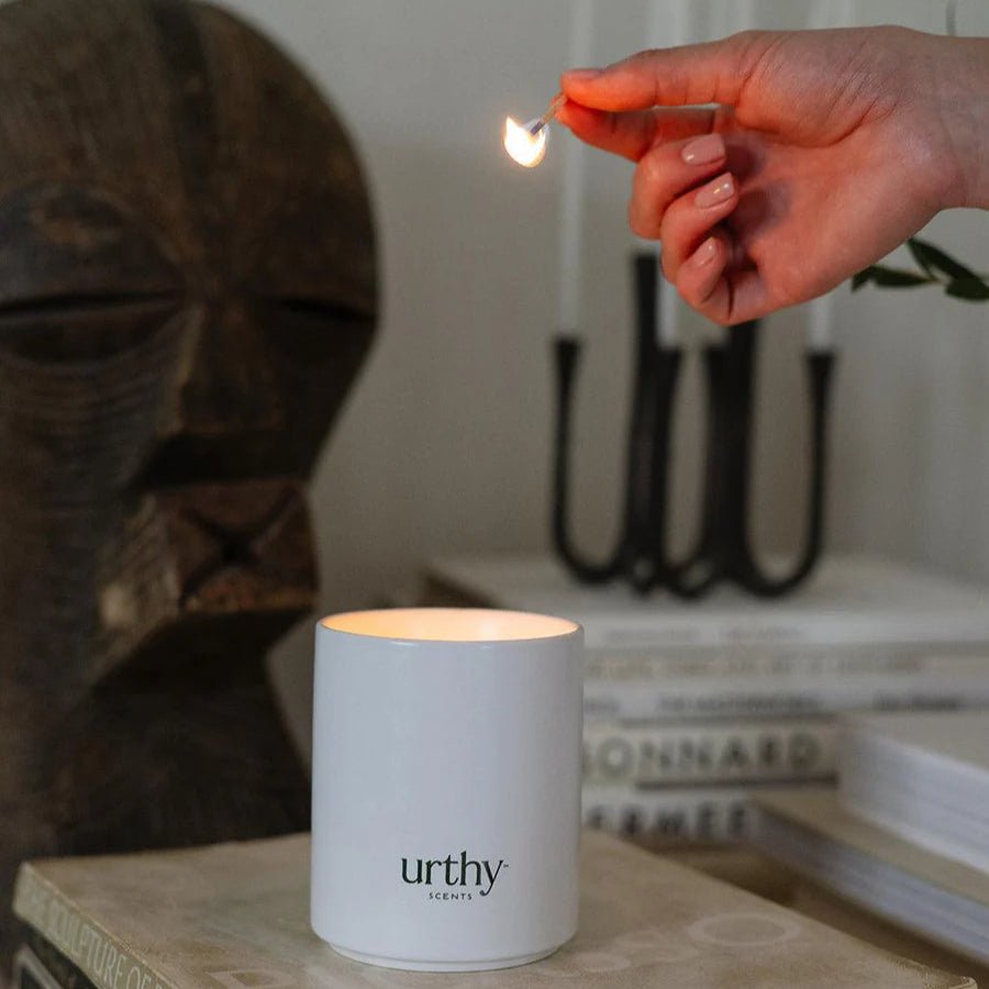Urthy 14 oz candle // Scent is PURE SOLEIL // - 260 Broadway Boutique