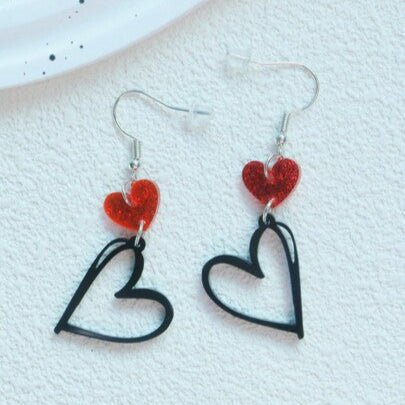 Valentine Earrings (black heart) - 260 Broadway Boutique