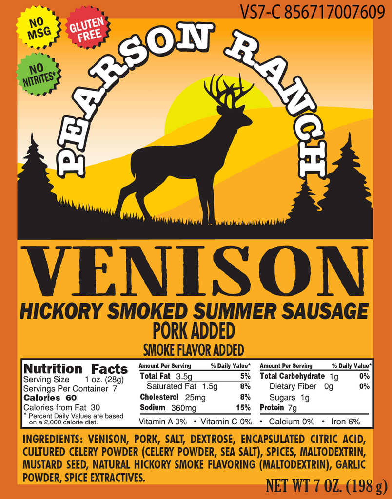 Venison Hickory Smoked Summer Sausage (7 oz.) - 260 Broadway Boutique