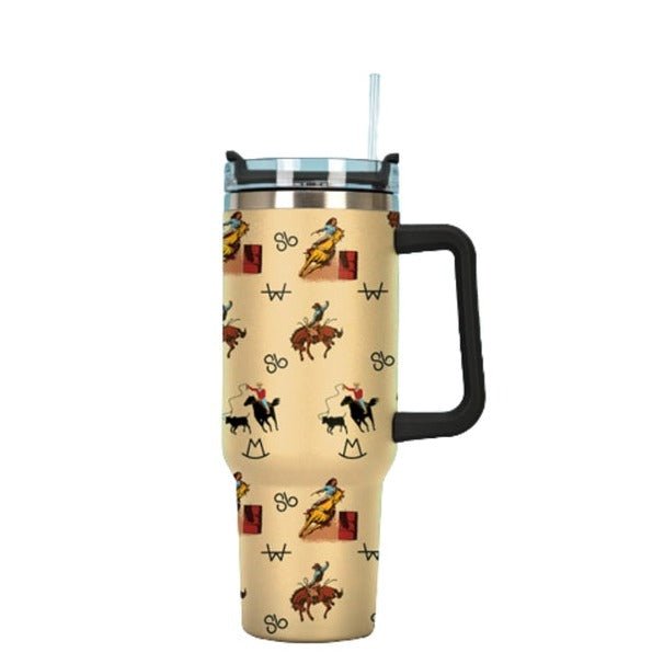 Vintage Cowboy Tumbler with Handle - 260 Broadway Boutique