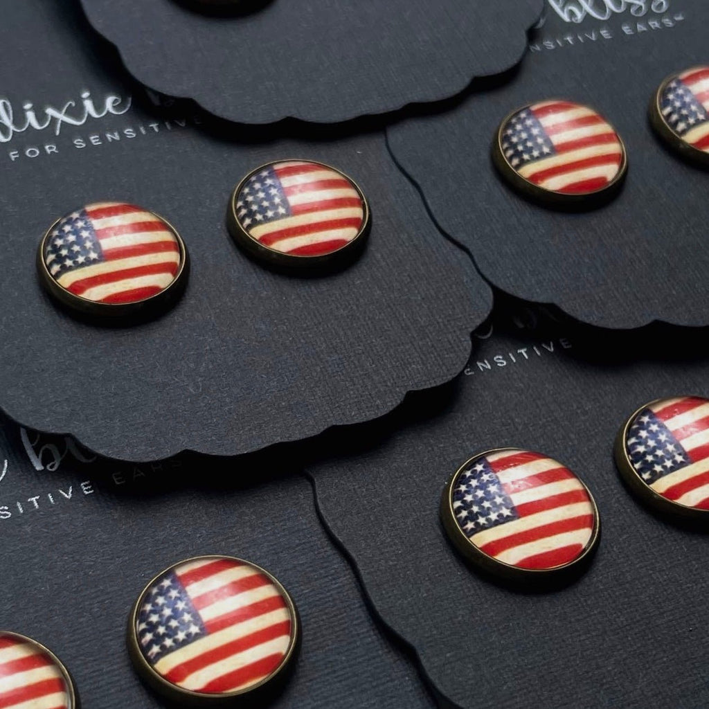 Vintage Flag earrings - 260 Broadway Boutique