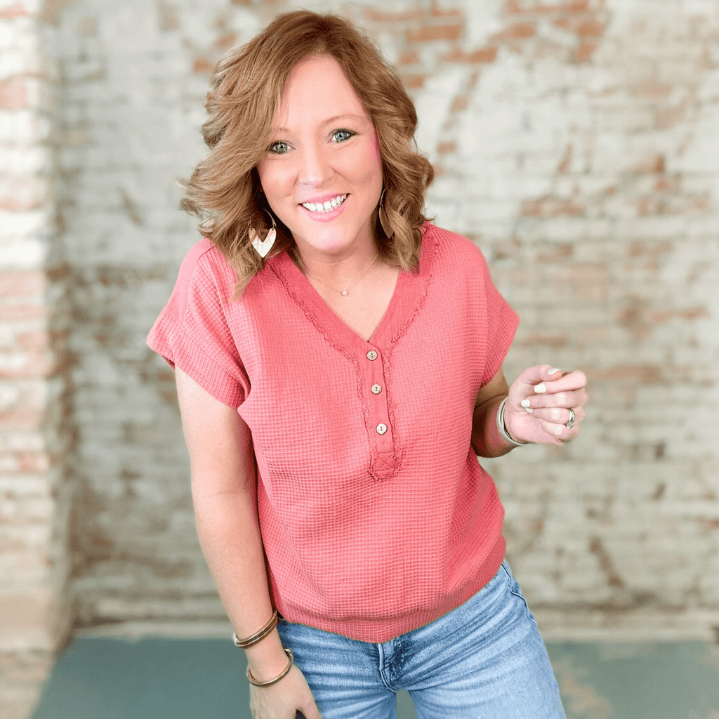 Washed Thermal Jacquard Top (2 Colors) - 260 Broadway Boutique