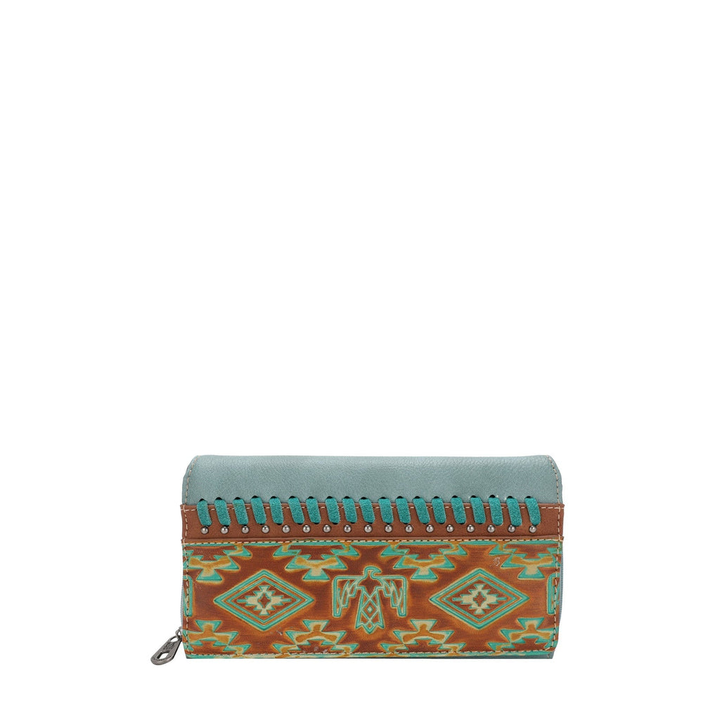 West Aztec Tooled Collection Wallet(4 Color Options) - 260 Broadway Boutique