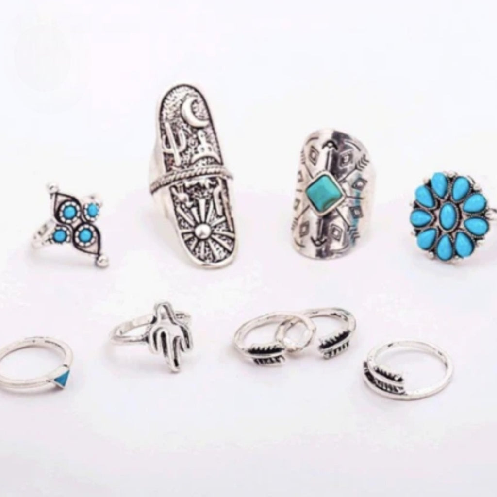 Western Boho Ring SET - 260 Broadway Boutique