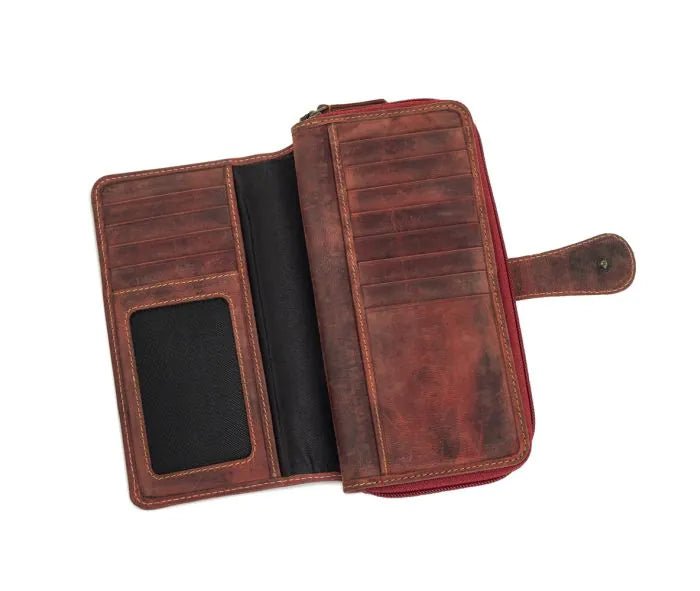 Western Fork Deluxe Wallet in Red Russet - 260 Broadway Boutique