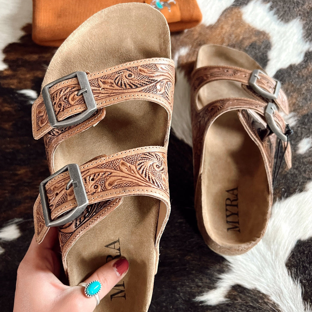 Western Hand - Tooled Sandals - 260 Broadway Boutique