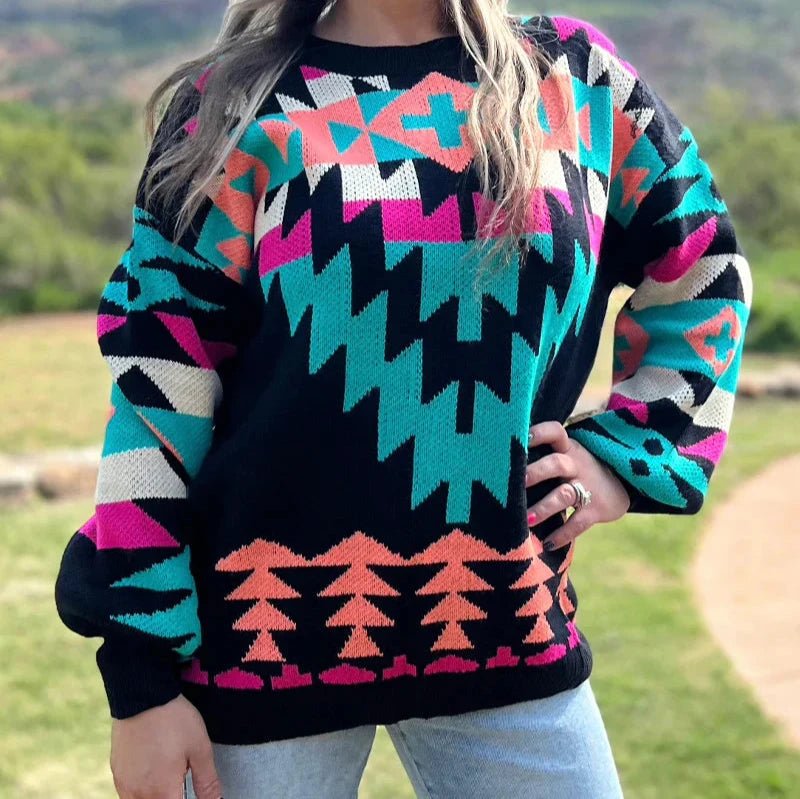 Western Lights Knit Sweater - 260 Broadway Boutique