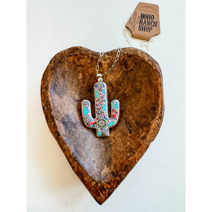 Western Pendant Necklace - Thunderbird | Steer | Cactus - 260 Broadway Boutique