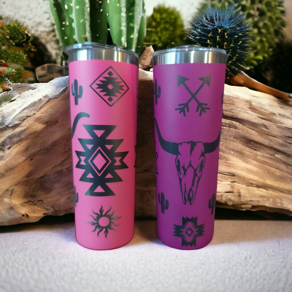 Western Theme 20 Oz Tumbler - 260 Broadway Boutique