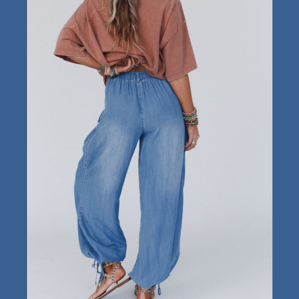 Wide Leg Tensel Pants - 260 Broadway Boutique