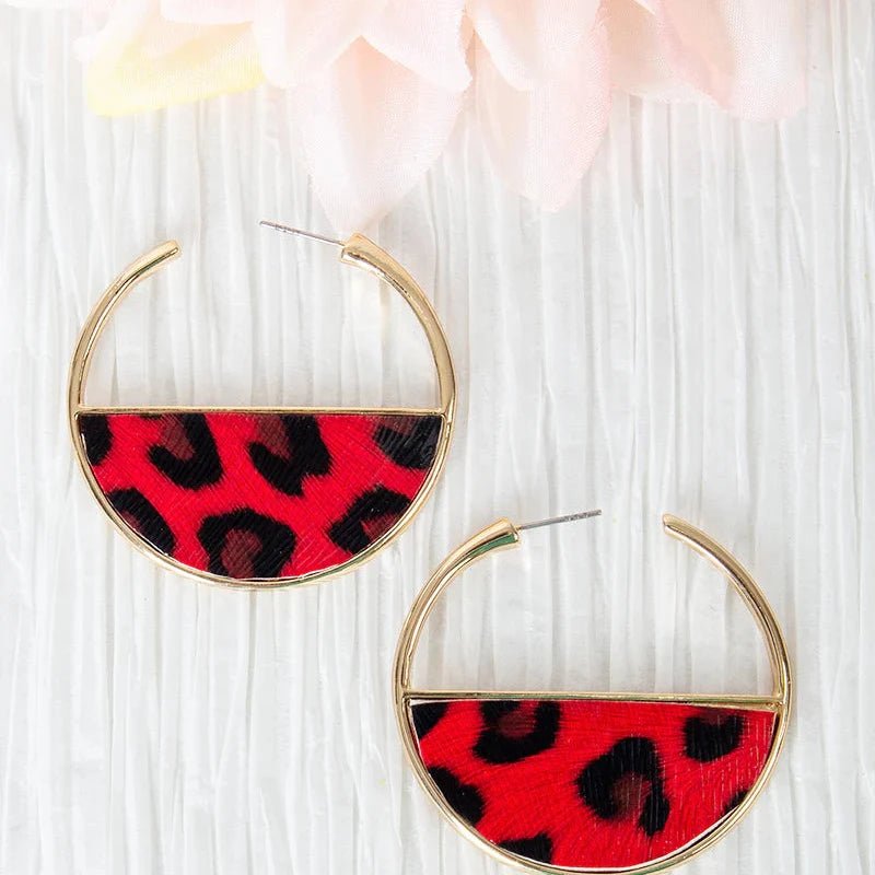 Red Wild Secrets Leopard Hoops Red Wild Secrets Leopard Hoops