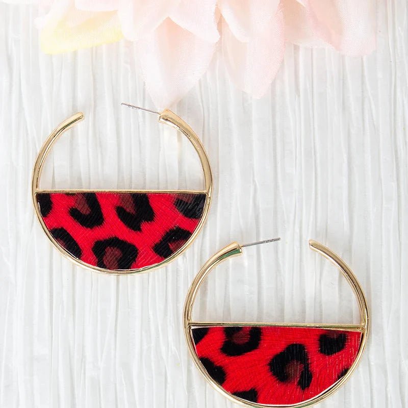 'Wild Secrets' Leopard Hoop Earrings - 260 Broadway Boutique