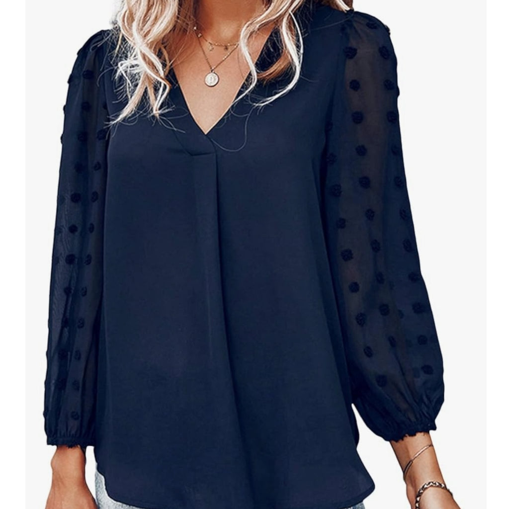 Womens Dot Blouses (3 Colors) - 260 Broadway Boutique