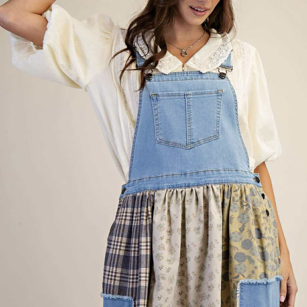 Woven Overall Dress - 260 Broadway Boutique