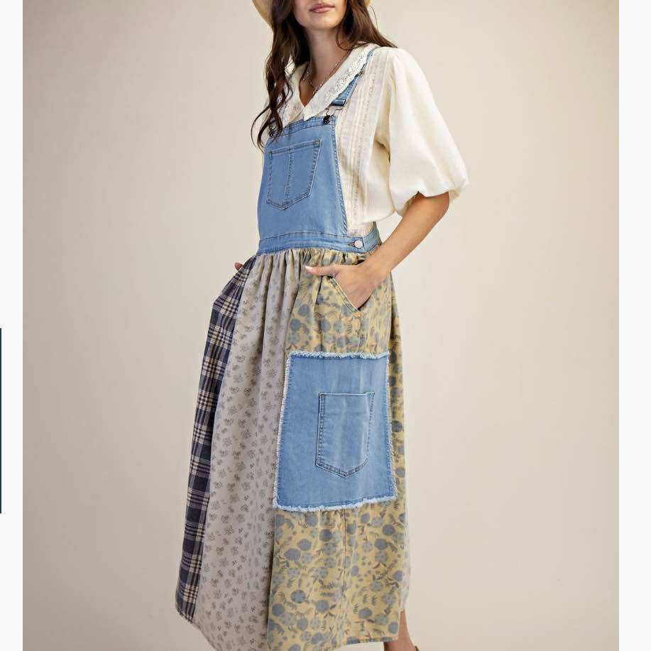 Woven Overall Dress - 260 Broadway Boutique