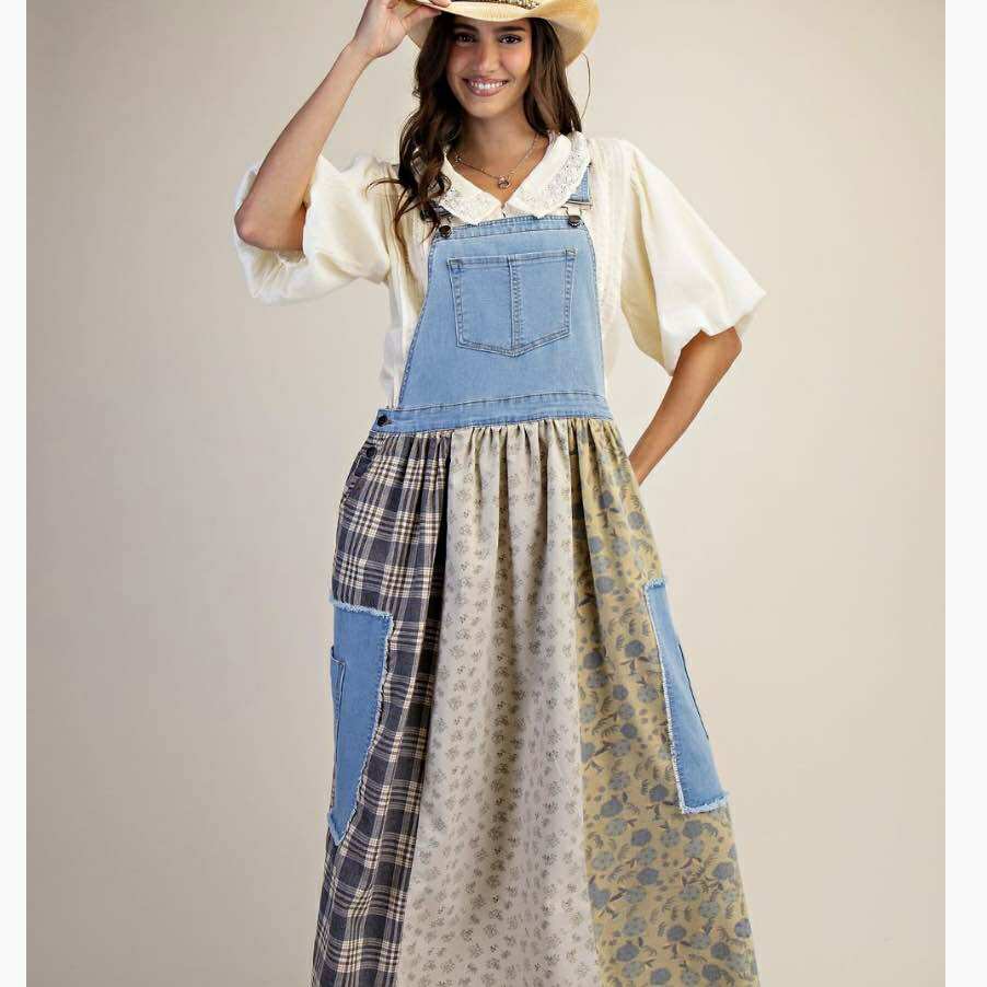 Woven Overall Dress - 260 Broadway Boutique