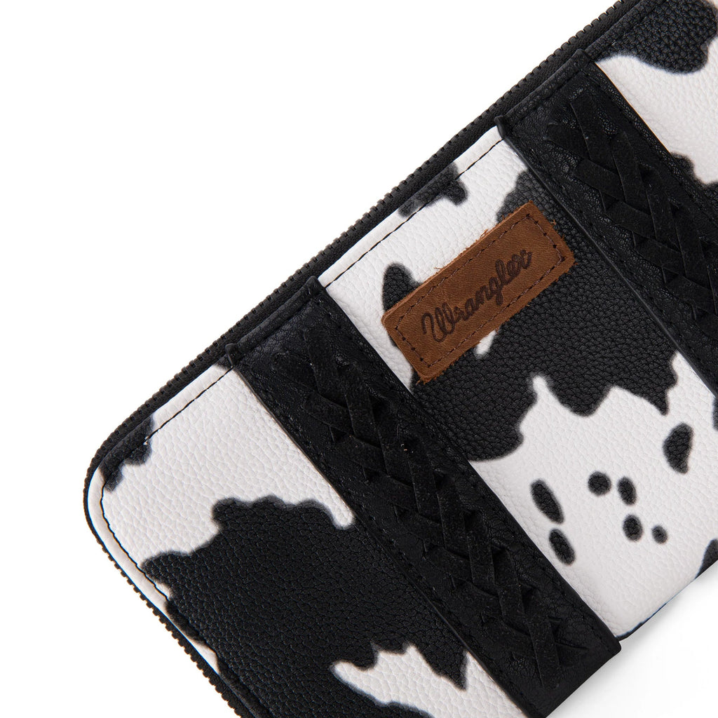 Wrangler Cow Print Wallet - Black - 260 Broadway Boutique