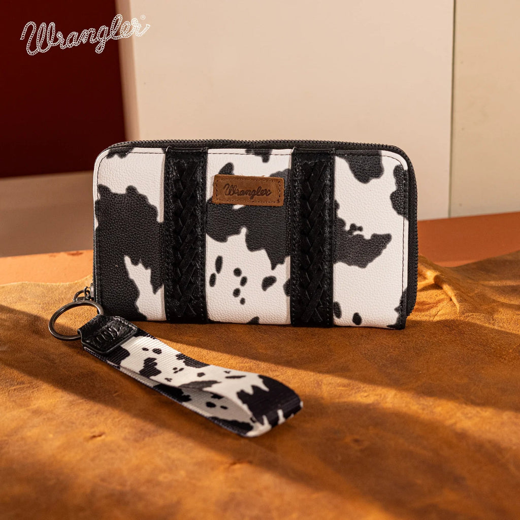 Wrangler Cow Print Wallet - Black - 260 Broadway Boutique