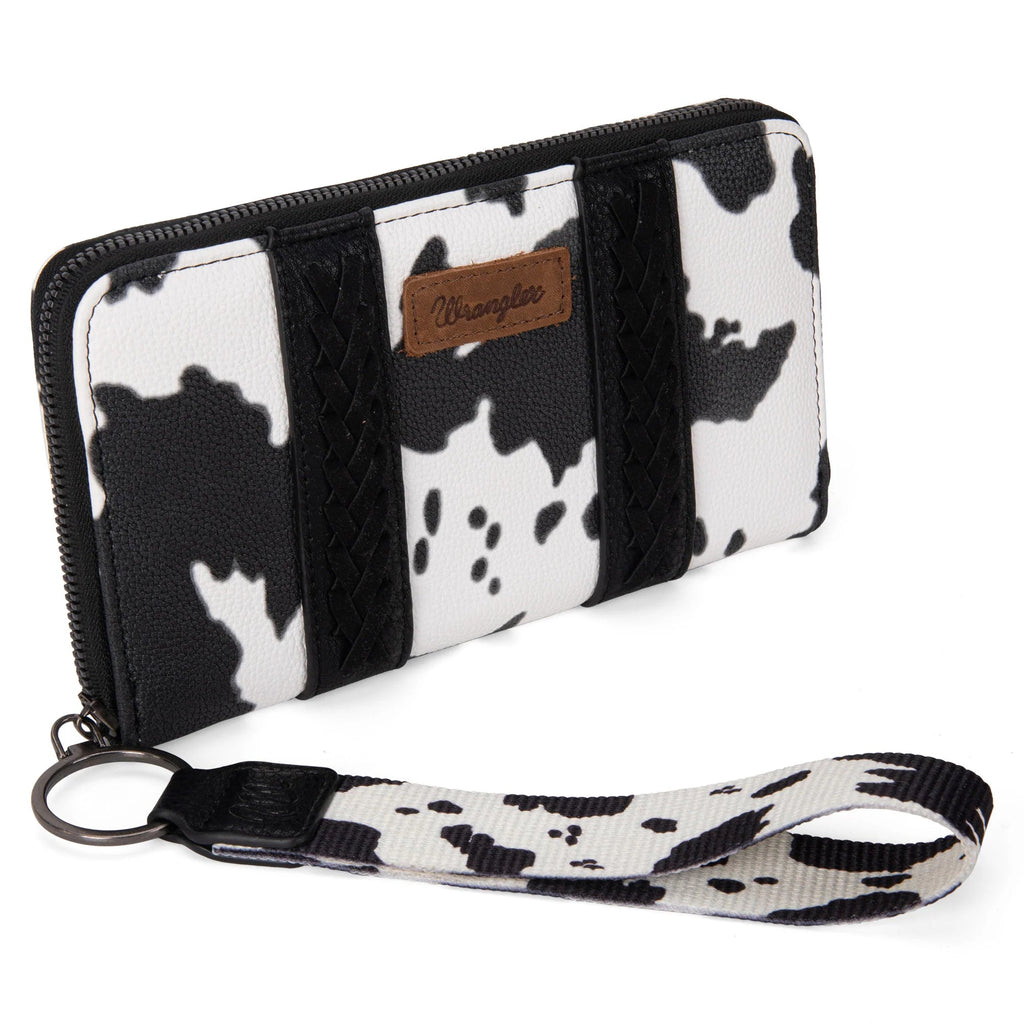 Wrangler Cow Print Wallet - Black - 260 Broadway Boutique