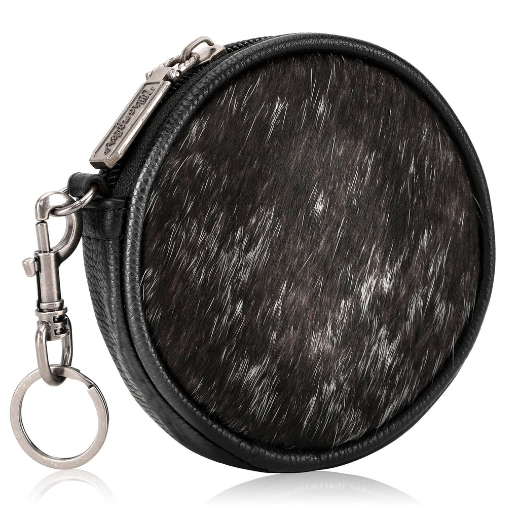 Wrangler Genuine Hair On Cowhide Circular Coin Pouch Bag Charm - 260 Broadway Boutique