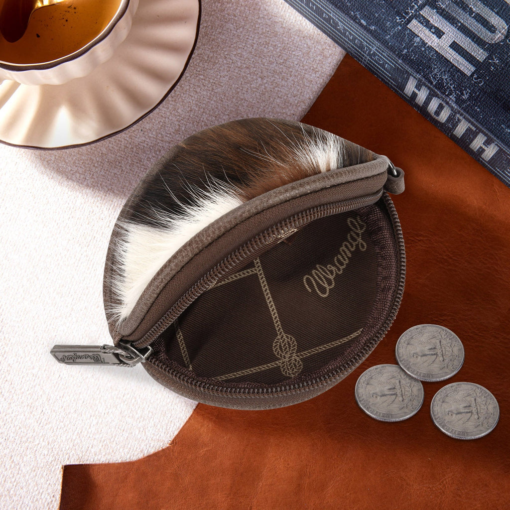 Wrangler Genuine Hair On Cowhide Circular Coin Pouch Bag Charm - 260 Broadway Boutique