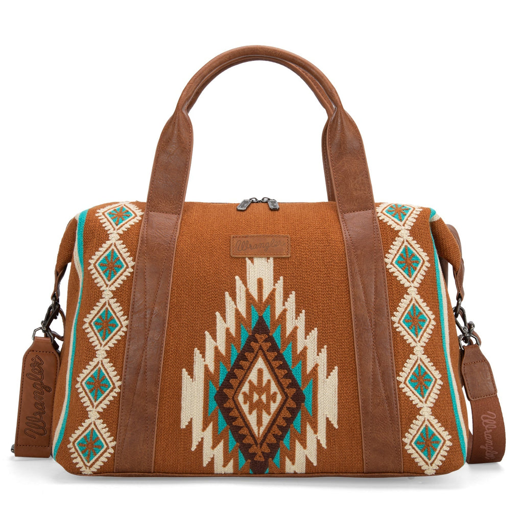 Wrangler Southwestern Print Duffle Bag - Brown - 260 Broadway Boutique