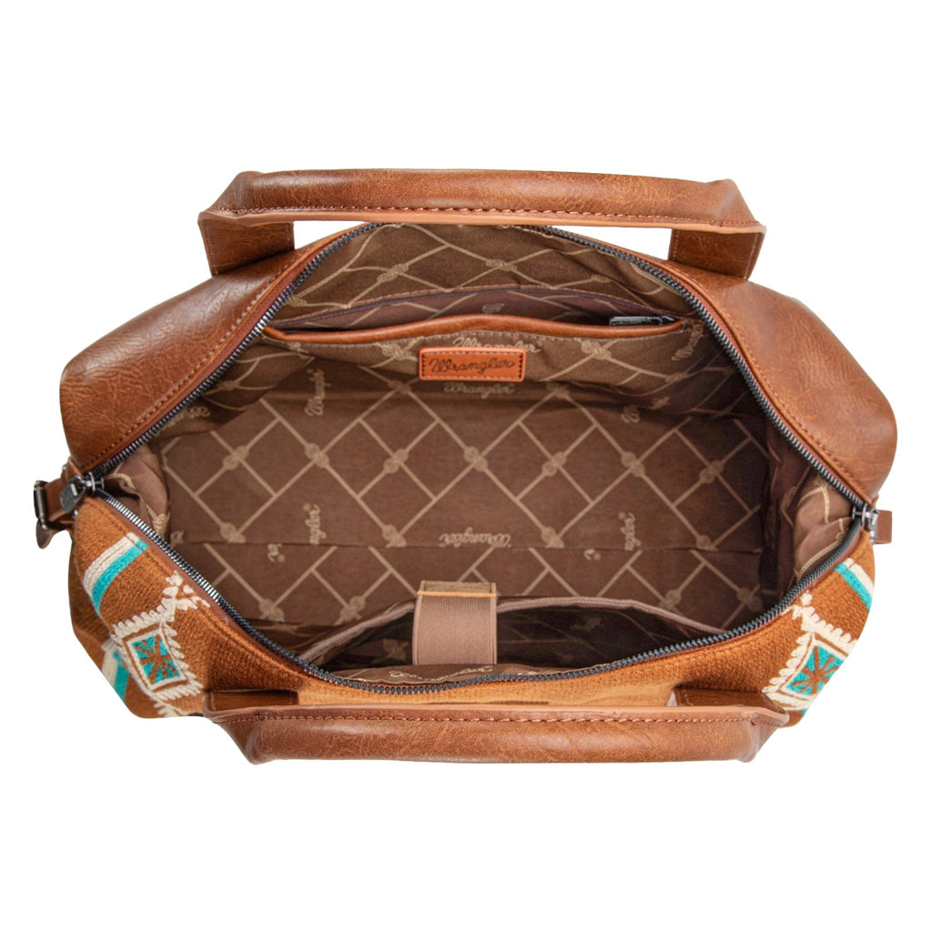 Wrangler Southwestern Print Duffle Bag - Brown - 260 Broadway Boutique