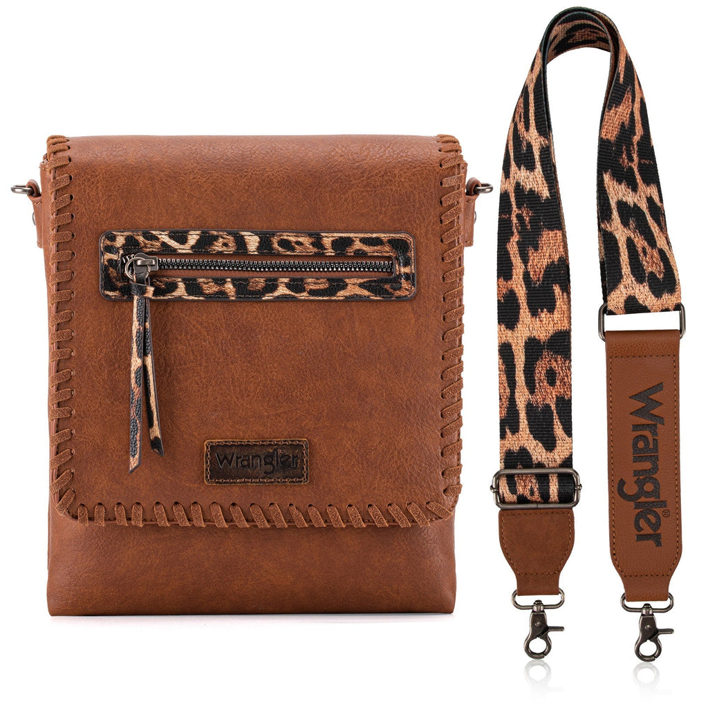 Wrangler Whipstitch Leopard Print Crossbody (Multiple Colors) - 260 Broadway Boutique