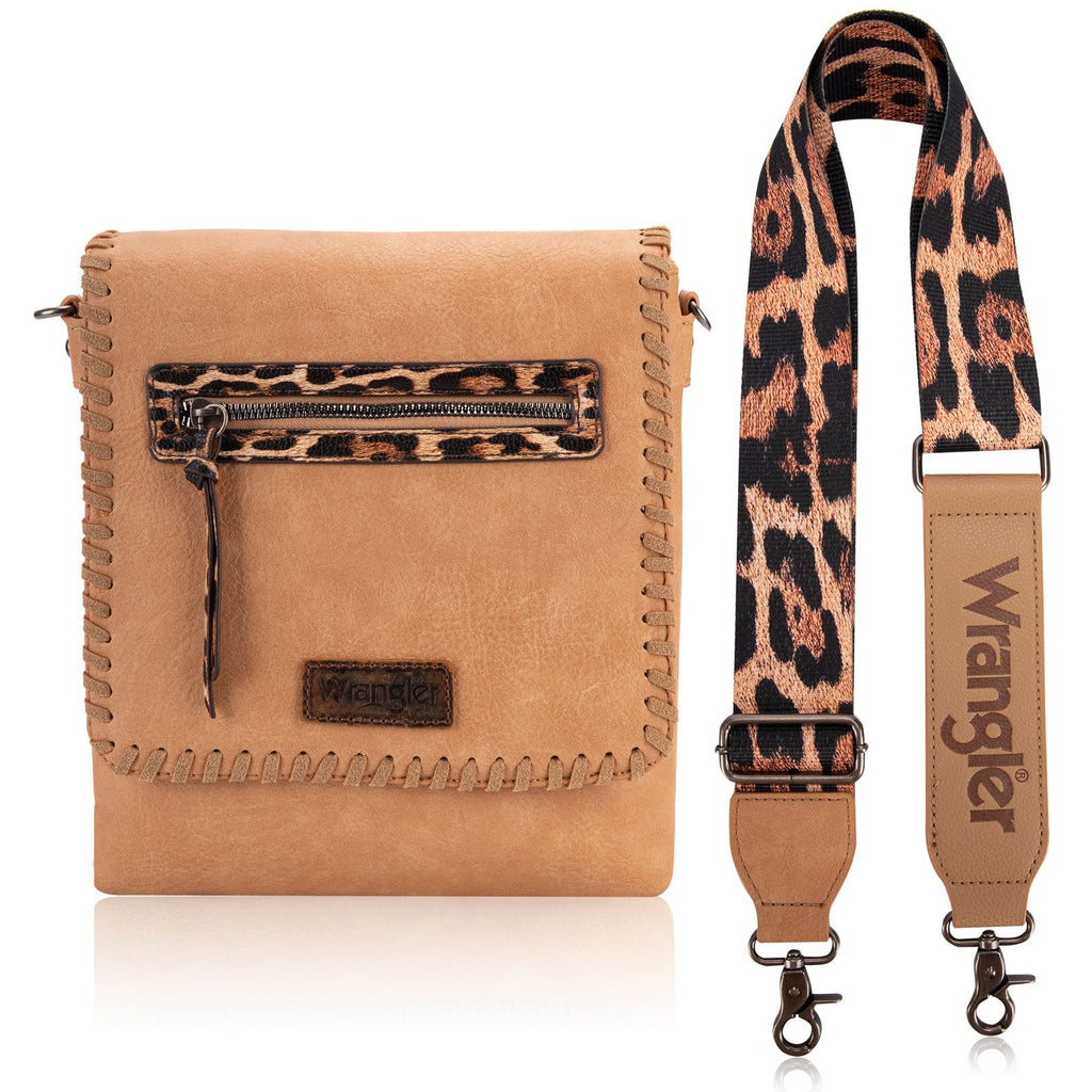 Wrangler Whipstitch Leopard Print Crossbody (Multiple Colors) - 260 Broadway Boutique