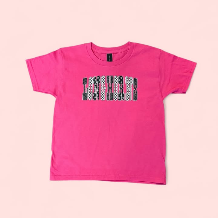 YOUTH Longhorns Checkered Tee - 260 Broadway Boutique