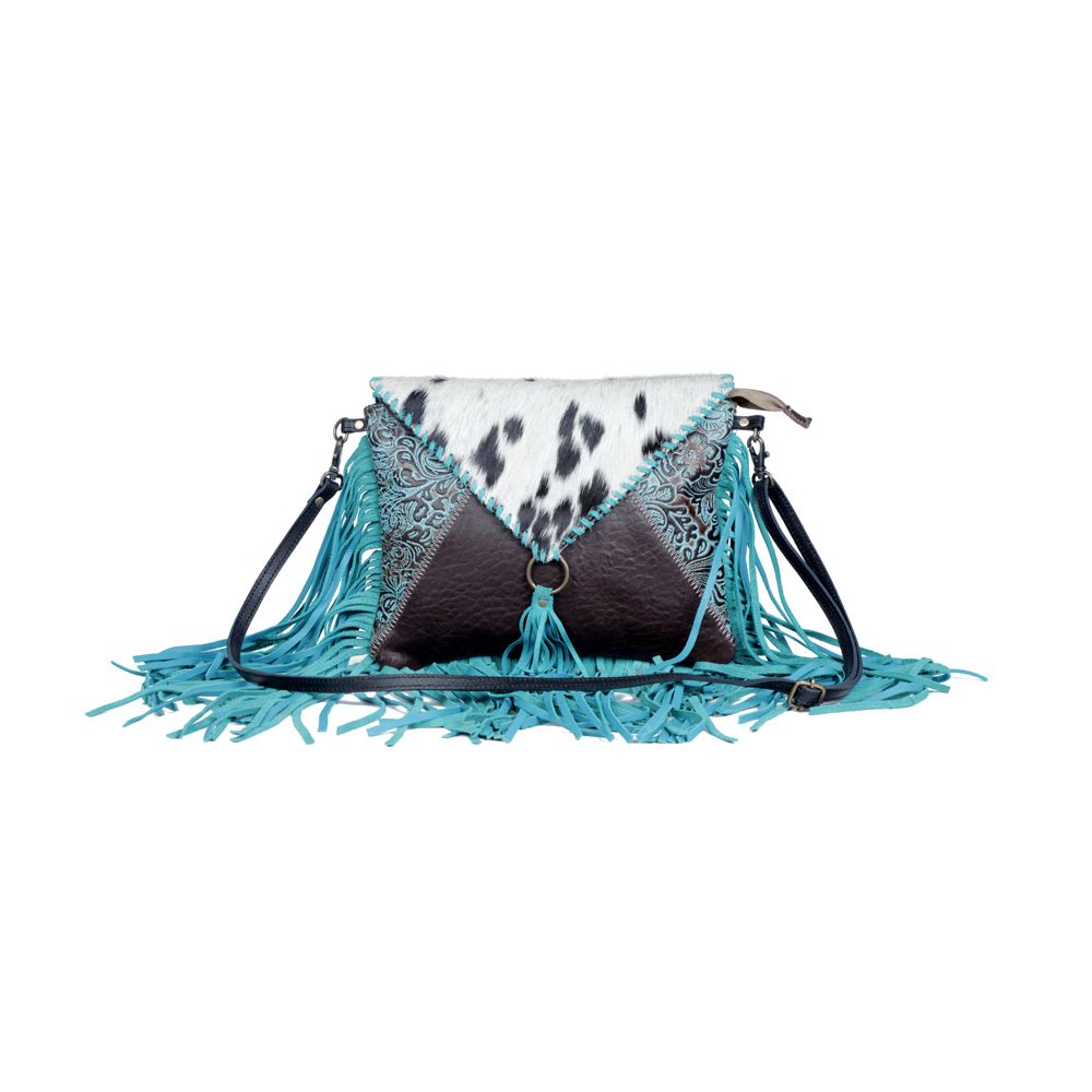 Myra Bags Flouncy Hairon Cowhide Western Fringe Shoulder Bag