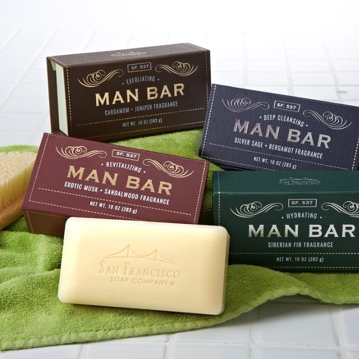 San Francisco Soap,Men Soap Gift Set | 6 Piece Man Bar Gift Set Natural  Manly Fragranced 2 Ounce (Pack of 6)